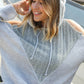 Adventure Ready Cold Shoulder Color Block Pullover Hoodie