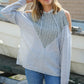 Adventure Ready Cold Shoulder Color Block Pullover Hoodie