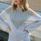 Adventure Ready Cold Shoulder Color Block Pullover Hoodie