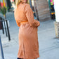 Rust Suede Double Breasted Belted Lined Trench Coat