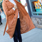 Rust Suede Double Breasted Belted Lined Trench Coat