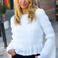 Holiday Ready Pointelle Smocked Bell Sleeve Top