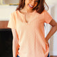 Feel Your Best Coral Baby Waffle Henley Neckline Top (Copy)