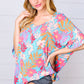 Multicolor Tropical Floral Print Woven Top
