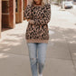 Leopard Jacquard Oversized Sweater Knit Top