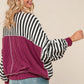 A Stripe Story Wine Crew Neck Pullover