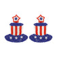 American Red/White/Blue Top Hat Beaded Earrings