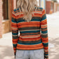 Keep Me Guessing Teal Herringbone Long Sleeve