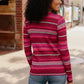 Keep Me Guessing Magenta Herringbone Long Sleeve
