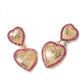 Be Mine Gold & Rhinestone Heart Dangle Earrings