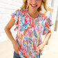 Perfect Find Ivory Floral Leaf Print Short Sleeve Babydoll Top